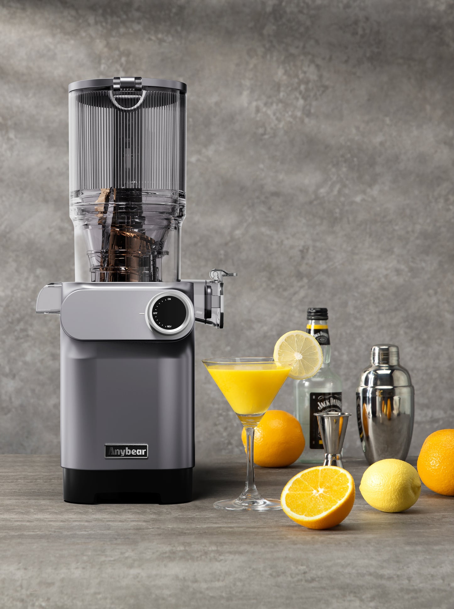 Anybear Cold Press Juicer High Juice Yield, BPA Free 250W（metallic gray）