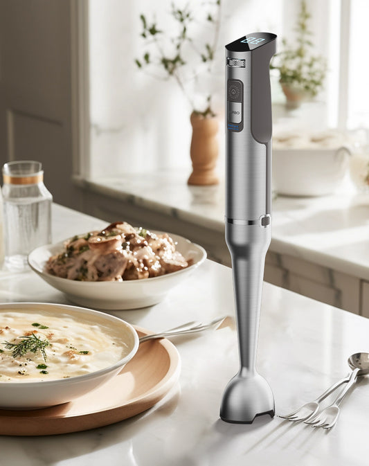 Anybear Immersion Blender, Stainless Steel, 18 inches(single stick）