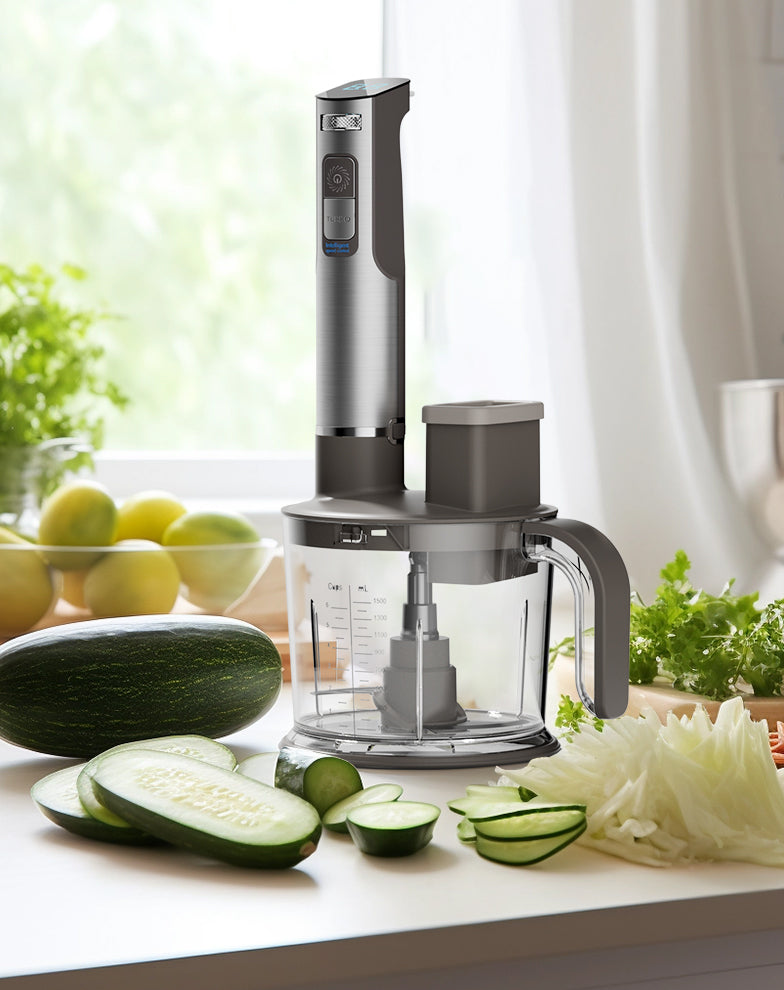 Anybear Immersion Blender, Stainless Steel, 18 inches( Main unit+chopper)