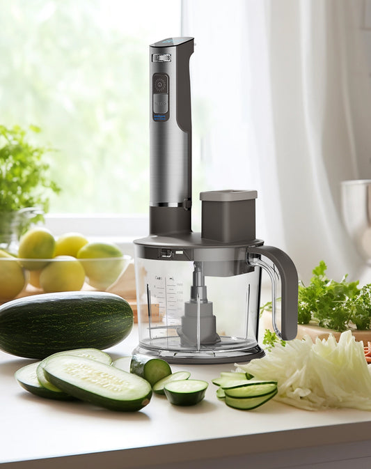 Anybear Immersion Blender, Stainless Steel, 18 inches( Main unit+chopper)