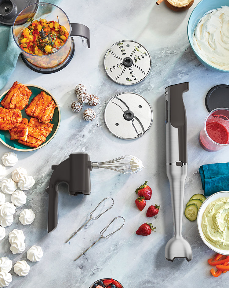 Anubear Immersion Blender, Stainless Steel, 18 inches(Main unit + grating set)