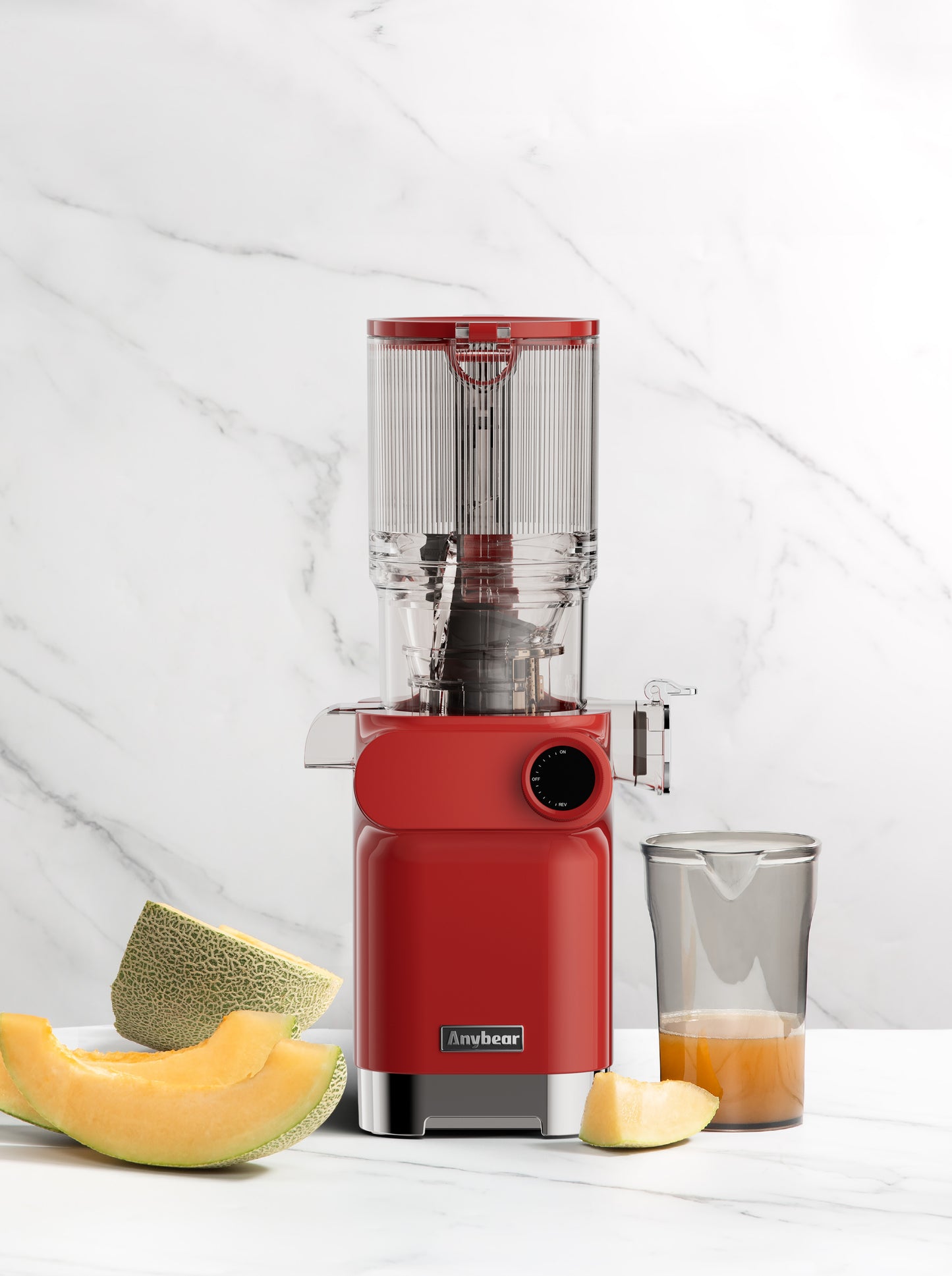 Anybear Cold Press Juicer, Amumu Slow Masticating Machines with 4.3" Extra Large Feed Chute Fit Whole Fruits & Vegetables Easy Clean Self Feeding Effortless for Batch Juicing, High Juice Yield, BPA Free 250W