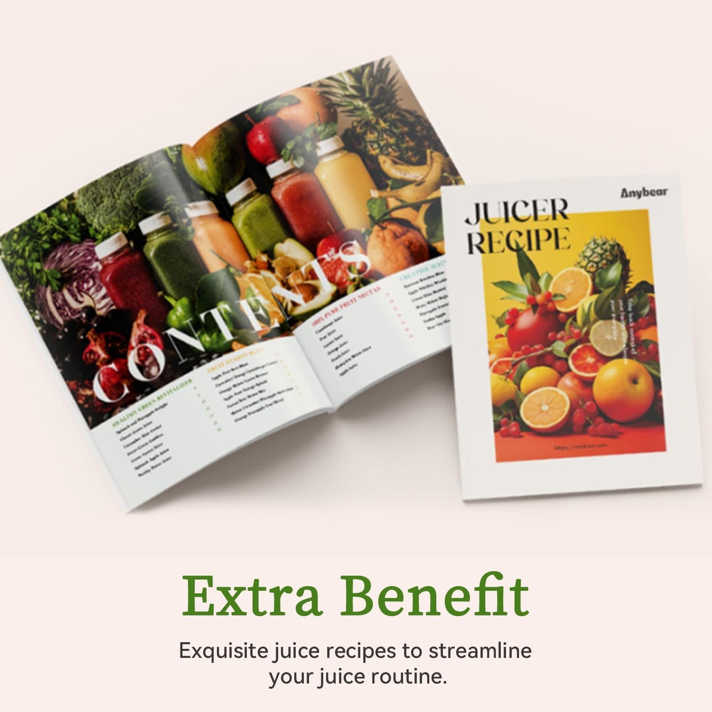 Anybear Cold Press Juicer, 200W Masticating Slow Juicer 4.3" Large Feed Chute Fit Whole Fruits Vegetables | Upgraded Auger | Tritan Materials | BPA Free | Juice Recipes (Argent)